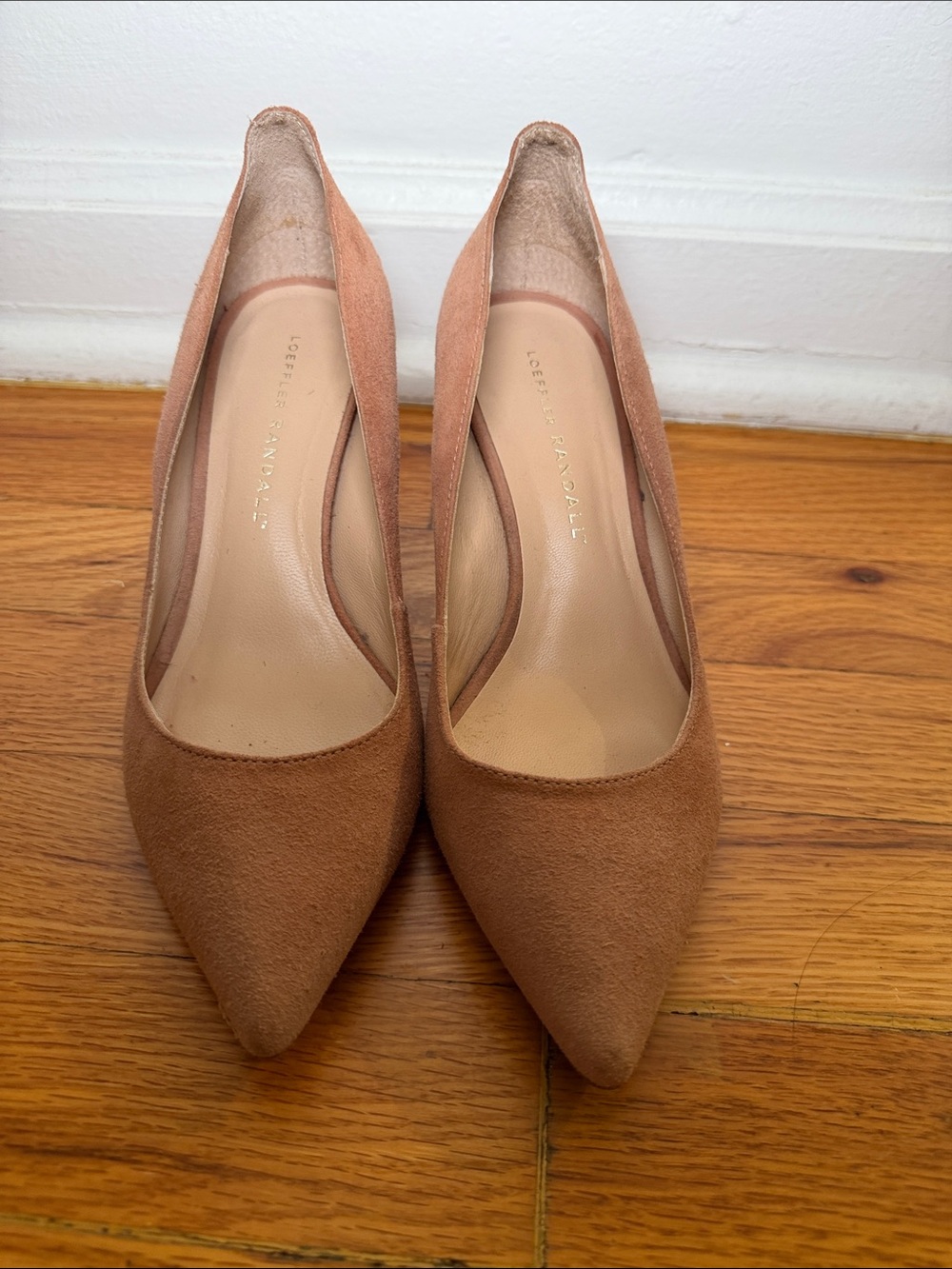 Loeffler Randall Blush Suede Pointed-Toe Kitten Heels